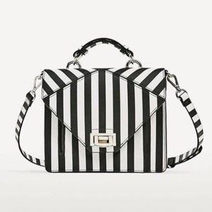 Zara two toned striped crossbody bag